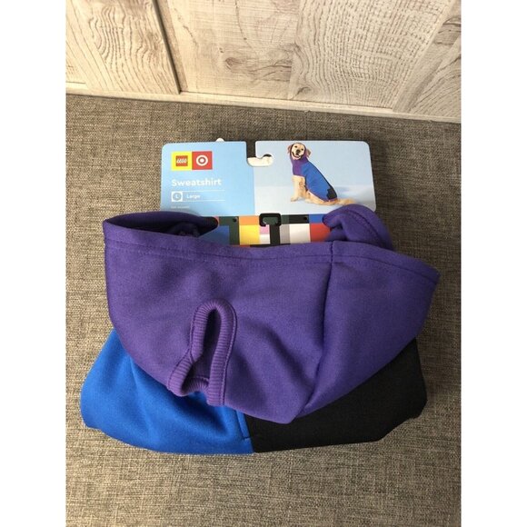 Dog's Lego Sweatshirt Pet Apparel Purple Blue Black Size Large - Picture 1 of 4